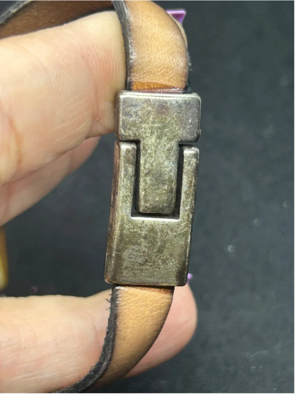 Women's Unbranded Leather and Ceramic Bead Bracelet, One Size, Tan/Beige